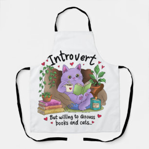 Delantal Introvertido pero dispuesto a hablar de libros y g