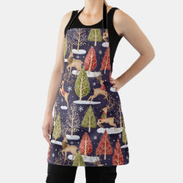 Delantal Invierno de los renos singulares de Woodland