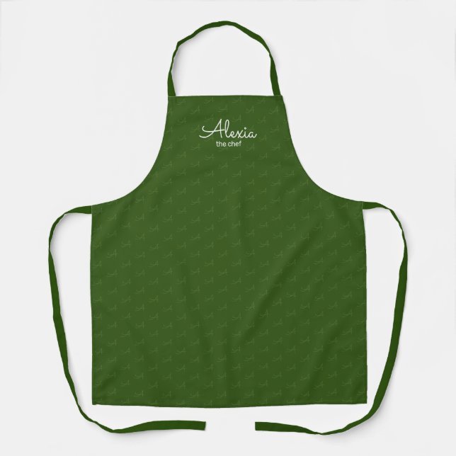Delantal Ir a la cocina verde (Anverso)