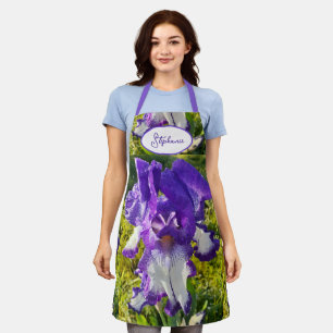 Delantal Iris irises floral Flores de algodón Aniversario d