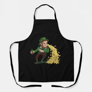 Delantal Irlandés Leprechaun Tossing Lucky Cookies Funny