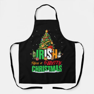 Delantal Irlandés You A Merry Christmas Santa Irish Flag