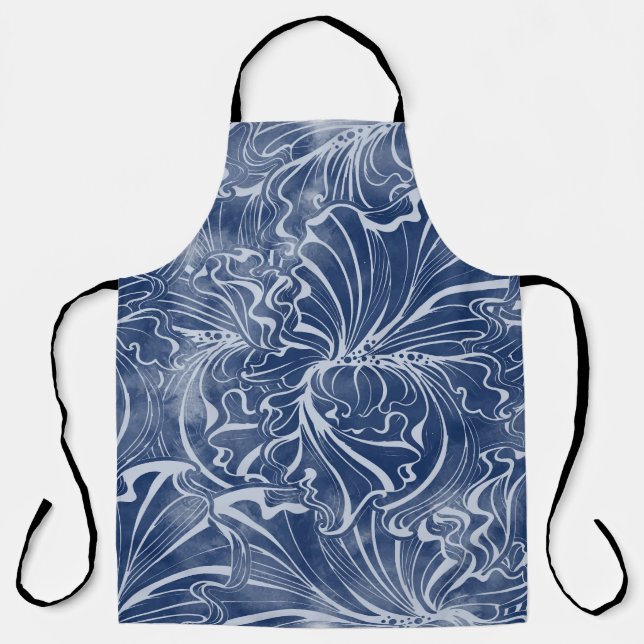 Delantal Irrisas acuarelas: Nouveau índigo vintage (Anverso)