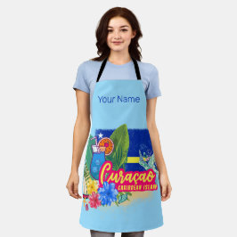 Delantal Isla del Caribe retro de Curacao con cosecha de to