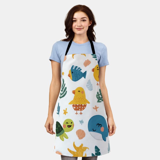 Delantal Island Flow All-Over Print Apron Gift (Gastado)