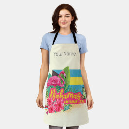 Delantal Islas del Caribe retro flamingo vintage