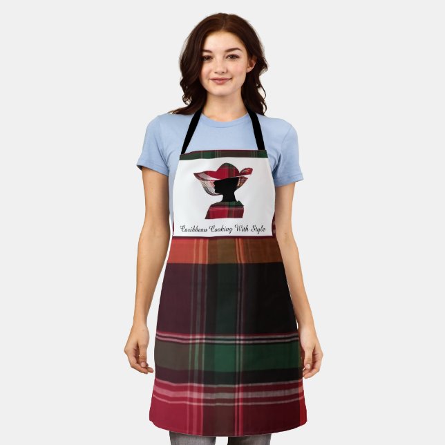 Delantal Islas Vírgenes Caribeñas Madras Elegantes Dama (Gastado)