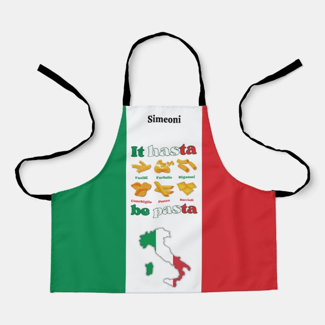 Delantal Italia IT HASTA BE PASTA Kids (Anverso)