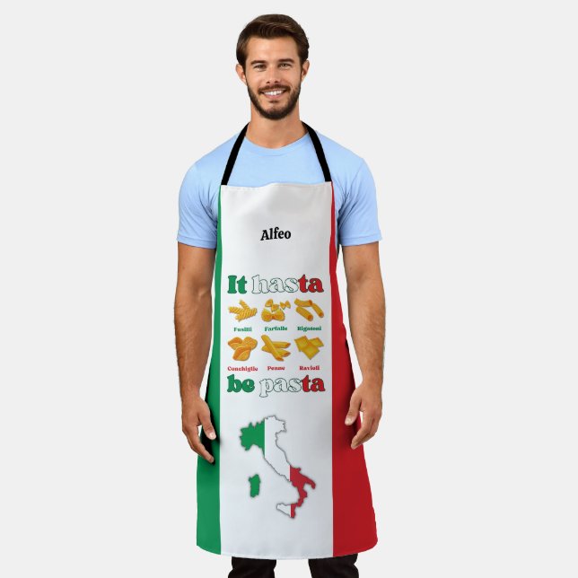 Delantal Italia IT HASTA LA Familia PASTA (Gastado)