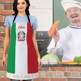 Delantal Italia, Italia, cocina de los chefs de bandera ita
