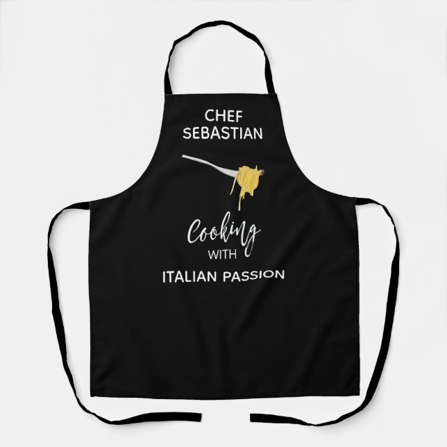 Delantal *~* Italia Italia italiana CHEF personalista Apron (Anverso)