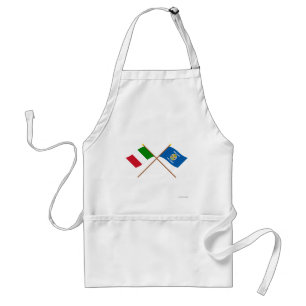Delantal Italia y banderas cruzadas Calabria