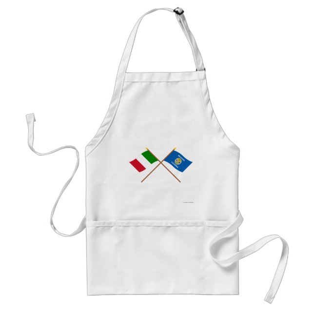 Delantal Italia y banderas cruzadas Calabria (Frente)
