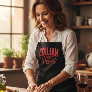 Delantal Italian and Proud Vintage Style Black Cooking Apro
