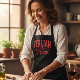 Delantal Italian and Proud Vintage Style Black Cooking Apro