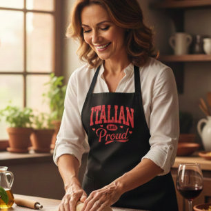 Delantal Italian and Proud Vintage Style Black Cooking Apro
