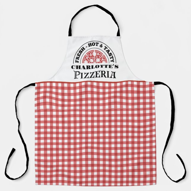 Delantal Italian Pizzeria Checkered Plaid  (Anverso)
