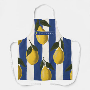 Delantal Italiano Personalizado de Raya de Limón Costero
