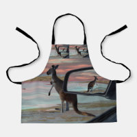 Itch Kangaroo En La Playa, Apron De Impresión Comp