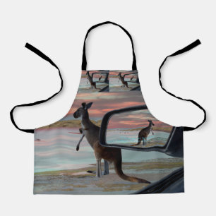 Delantal Itch Kangaroo En La Playa, Apron De Impresión Comp