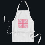 Delantal Jack/bandera de unión cuadrada rosada<br><div class="desc">Bandera de la Unión/Jack en un diseño cuadrado en rosados.</div>