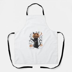 Delantal Jack o Lantern Black Cat Zombie Cat Halloween Pump