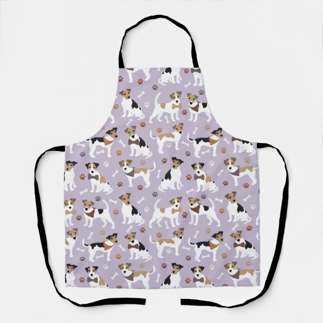 Delantal Jack Russell Terrier Paws and Bones Apron (Anverso)