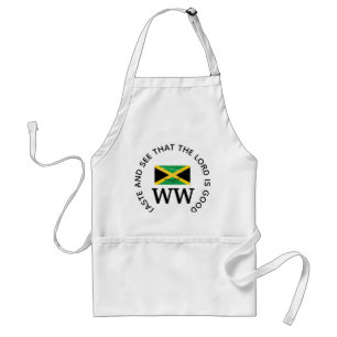 Delantal JAMAICA Flag MONOGRAM Scripture personalizada
