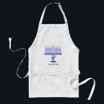 Delantal Jánuca Menorah (personalizable)<br><div class="desc">¡Usted puede personalizar este regalo hermoso de Chanukah con un nombre o su propio texto!</div>