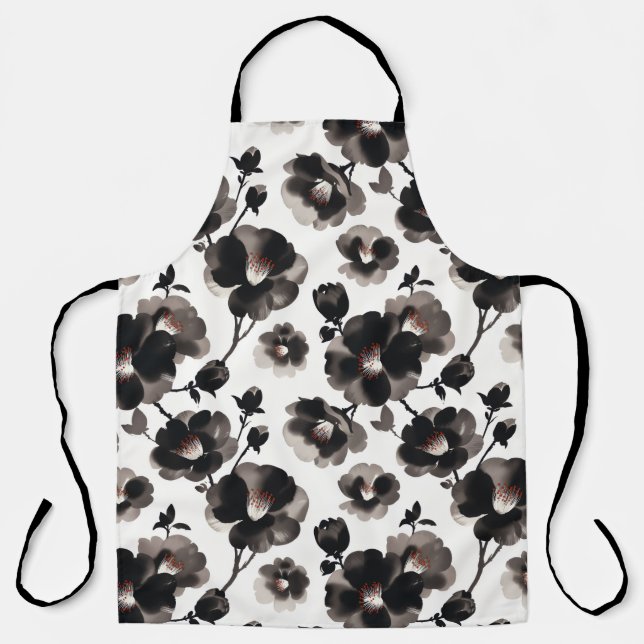 Delantal Japanese-style camellias (Anverso)