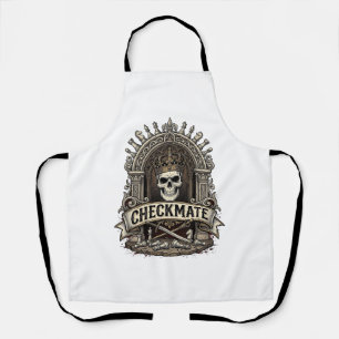 Delantal Jaque Mate Rey Calavera Ajedrez Vintage