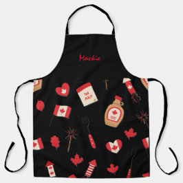 Delantal Jarabe de arce canadiense BBQ, nombre editable