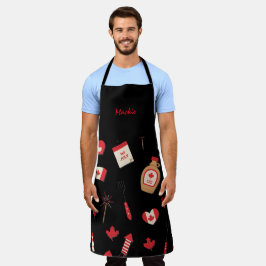 Delantal Jarabe de arce canadiense BBQ, nombre editable