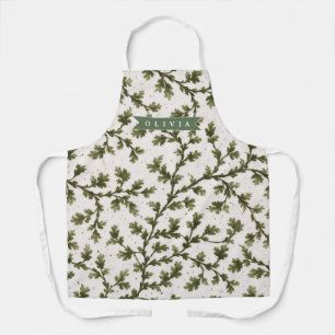 Delantal Jardín Botánico Verde Vintage Personalizado Rústic