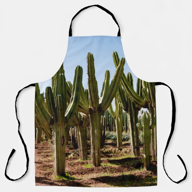 Delantal Jardín Cacti. Cactus altos verdes y suculentas cre (Anverso)