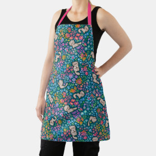 Delantal Jardín Caprichoso de Pebble Gato Gris y Floral Bri
