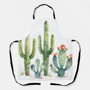 Delantal Jardín de cactus del desierto en acuarela