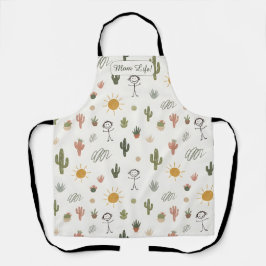 Delantal Jardín de Cactus Vibra la Vida de Mamá Personaliza
