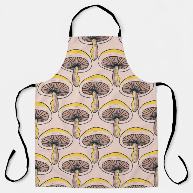 Delantal Jardín de champiñones: Patrón de la Naturaleza Vin (Anverso)