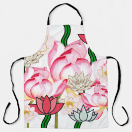 Delantal Jardín de flores de loto Mikitiez
