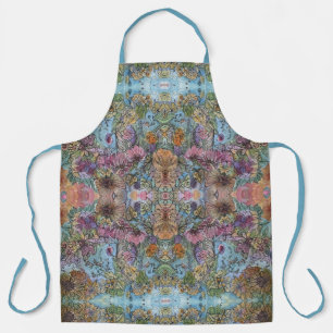 Delantal Jardín de flores elegante y chic Pintura acuarela 