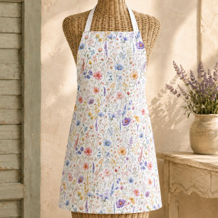 Delantal Jardín de flores silvestres pastel boho