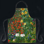 Delantal Jardín de granja con girasoles por Gustav Klimt<br><div class="desc">Jardín de granja con girasoles,  famoso cuadro de Gustav Klimt</div>