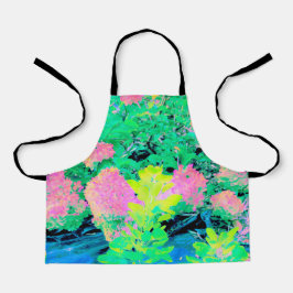 Delantal Jardín de hidrangea rosada con oliva amarilla