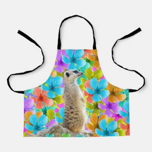 Delantal Jardín de juegos: Meerkat en medio de flores trico