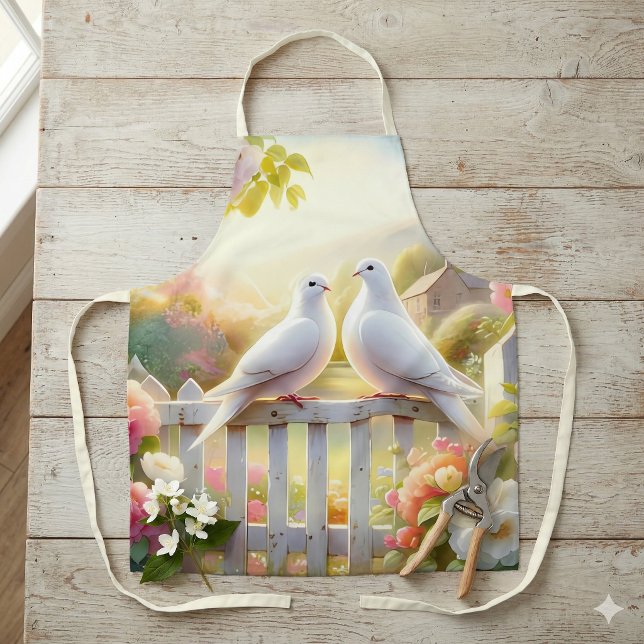 Delantal Jardín de la Casa de las Palomas Blancas (White Doves Cottage Garden Apron)