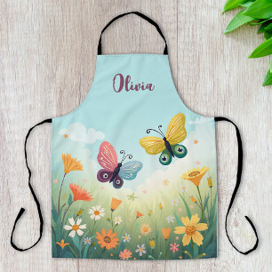 Delantal Jardín de mariposas Pastel Whimsical