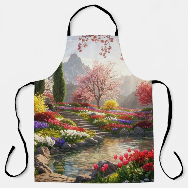 Delantal jardín de montaña sereno (Anverso)