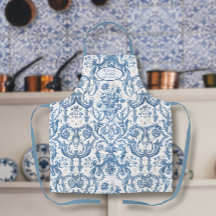 Jardín inglés floral Abuela azul y blanca