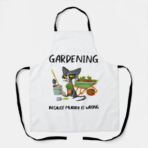 DELANTAL JARDINERÍA DE GATO NEGRO PORQUE EL ASESINATO ESTÁ
